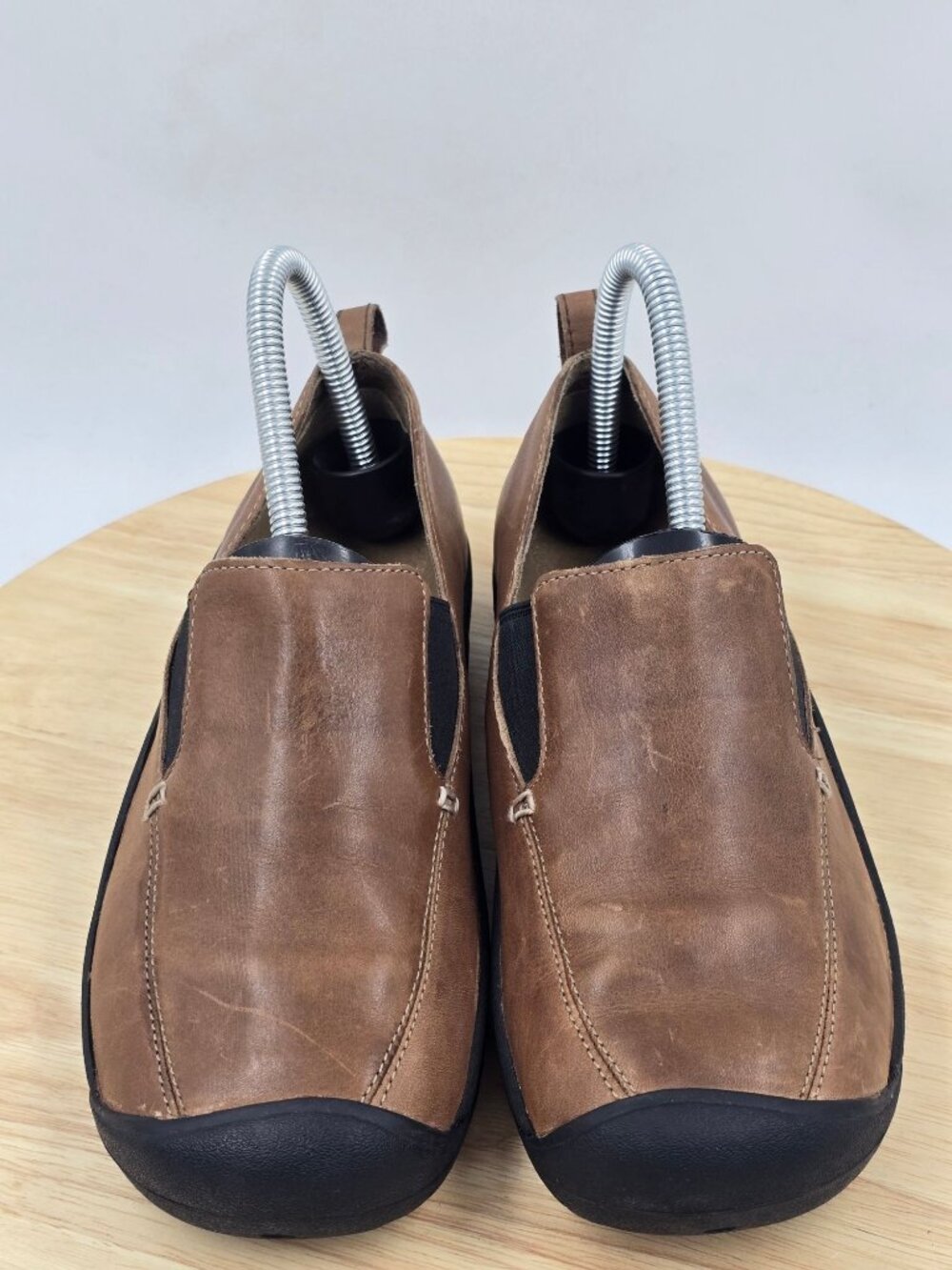 KEEN Verona Womens Sz. 6.5  Cigar Brown Leather Slip On Loafers Comfort Shoes - Picture 3 of 8